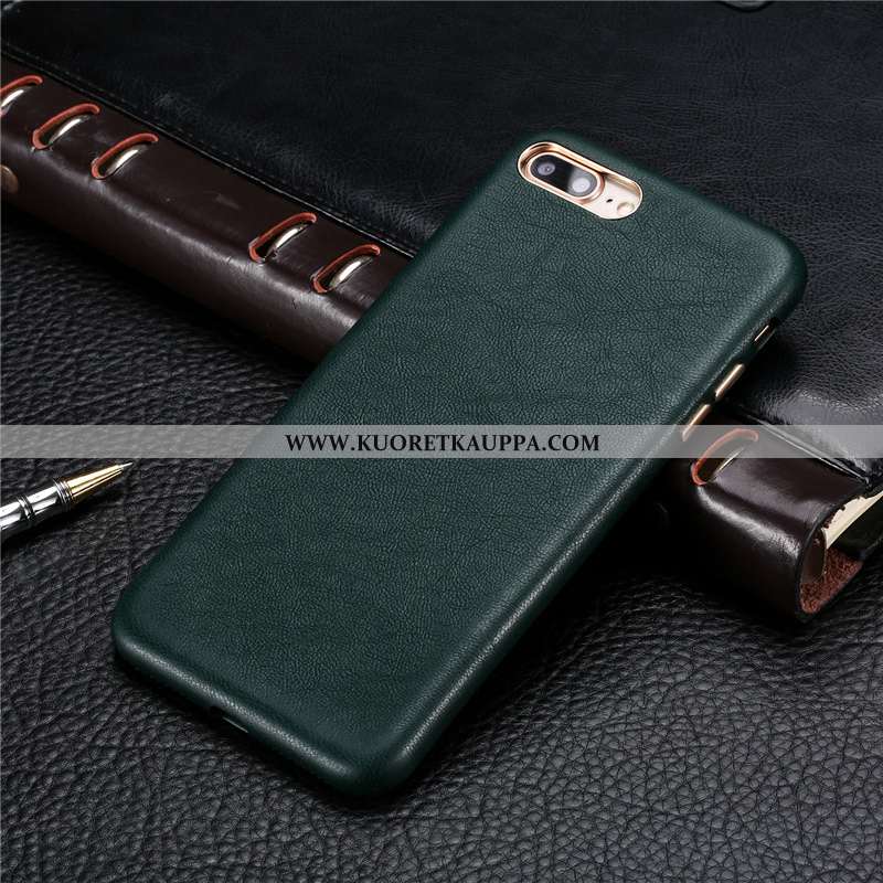 Kuori iPhone 8 Plus, Kuoret iPhone 8 Plus, Kotelo iPhone 8 Plus Ultra Valo Nahkakuori Vihreä Persoon