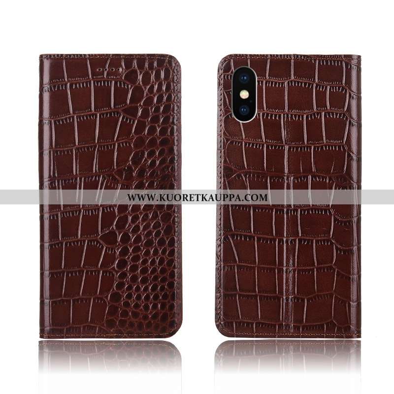 Kuori iPhone X, Kuoret iPhone X, Kotelo iPhone X Aito Nahka Silikoni Suojaus Krokotiili Nahkakuori R