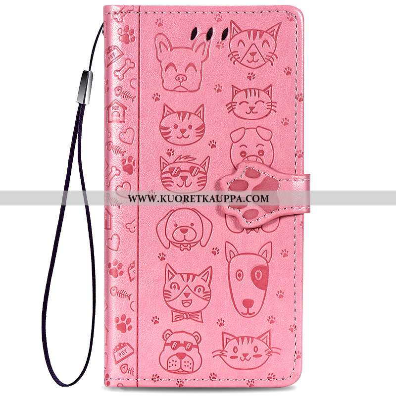 Kuori iPhone X, Kuoret iPhone X, Kotelo iPhone X Ihana Nahkakuori Sarjakuva Pinkki