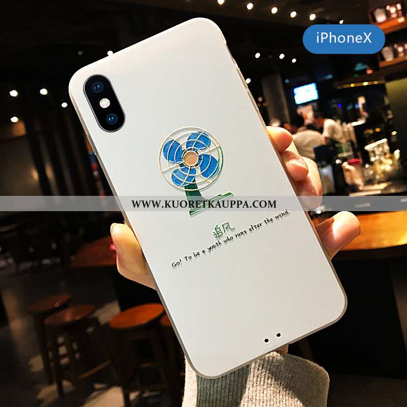 Kuori iPhone X, Kuoret iPhone X, Kotelo iPhone X Kohokuviointi Ultra Pieni Uusi Suojaus Valkoinen