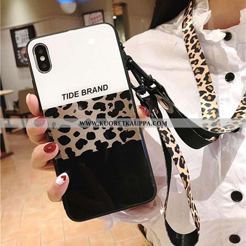 Kuori iPhone X, Kuoret iPhone X, Kotelo iPhone X Lasi Persoonallisuus Musta Murtumaton Mustat