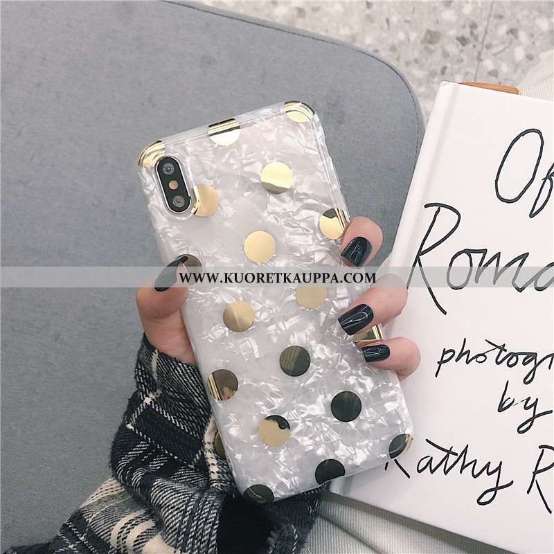 Kuori iPhone X, Kuoret iPhone X, Kotelo iPhone X Pehmeä Neste Puhelimen Rakkaus Kulta Valkoinen