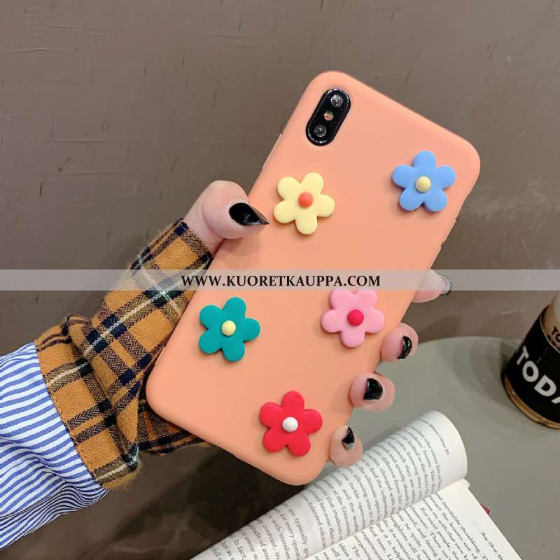 Kuori iPhone X, Kuoret iPhone X, Kotelo iPhone X Pehmeä Neste Silikoni Kukkia Murtumaton Puhelimen V