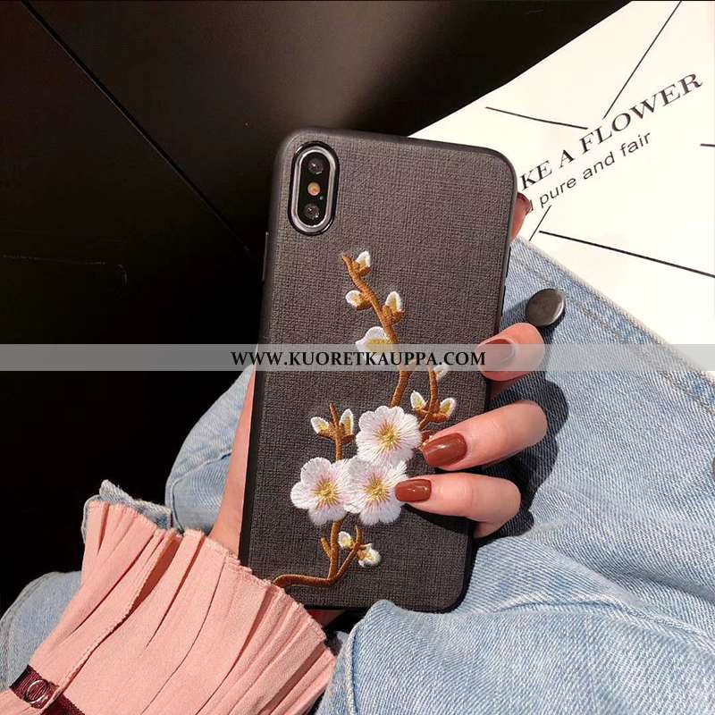 Kuori iPhone X, Kuoret iPhone X, Kotelo iPhone X Pehmeä Neste Silikoni Murtumaton Kirjonta Yksinkert