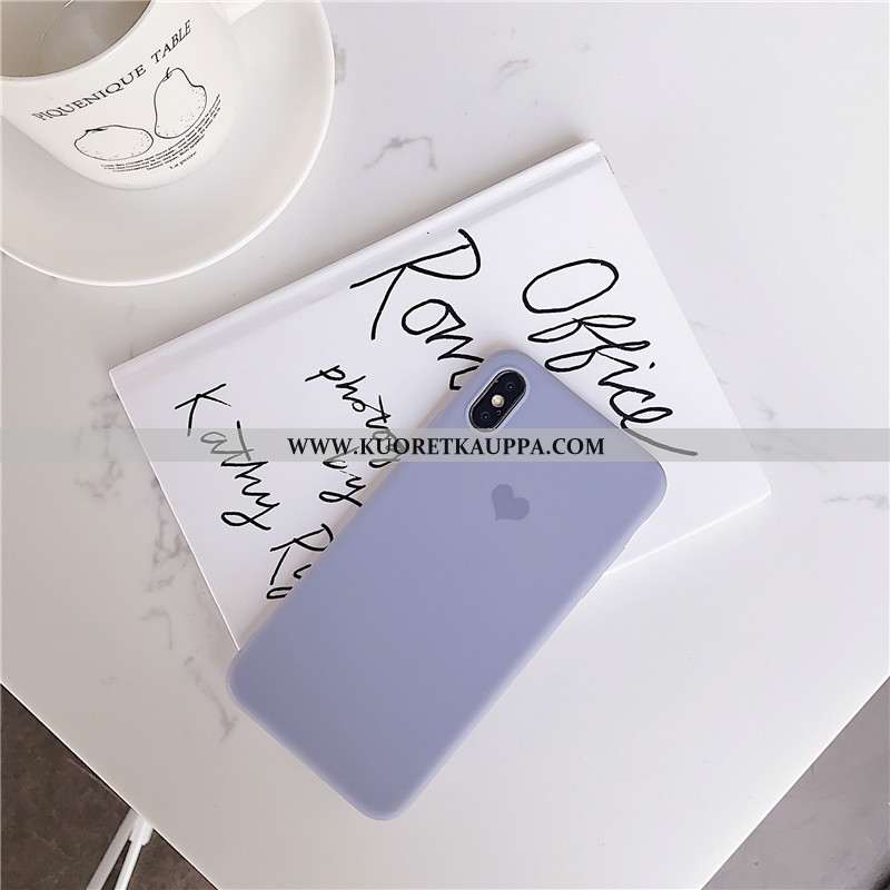 Kuori iPhone X, Kuoret iPhone X, Kotelo iPhone X Pehmeä Neste Silikoni Rakkaus Kiinteä Väri Murtumat