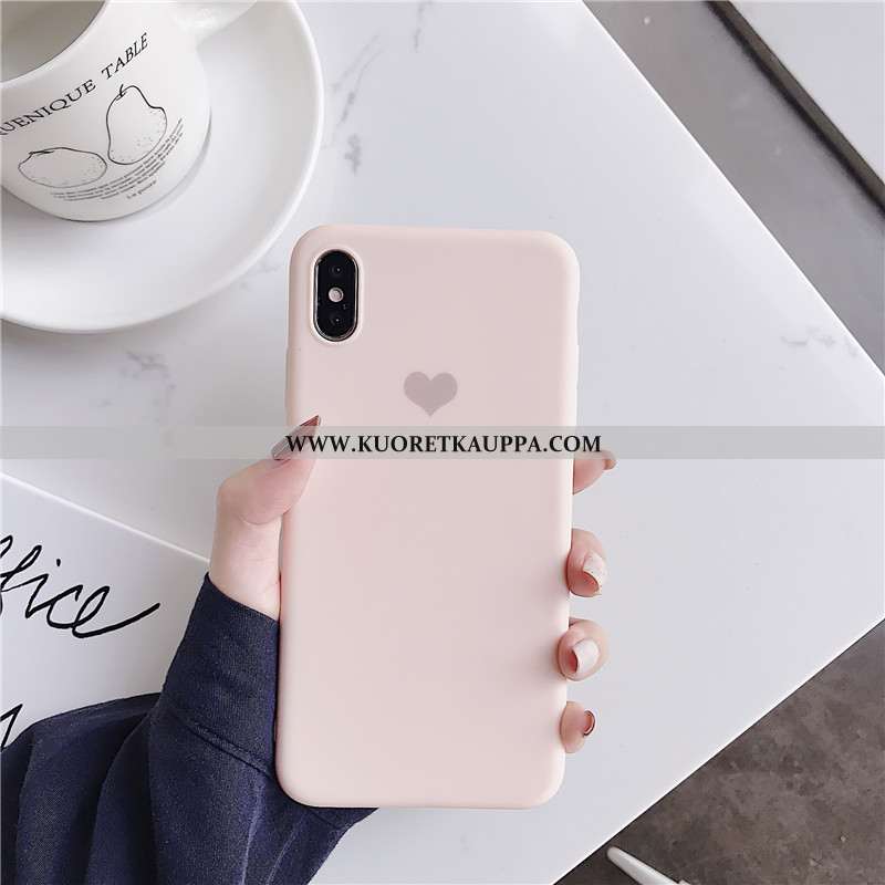 Kuori iPhone X, Kuoret iPhone X, Kotelo iPhone X Pehmeä Neste Silikoni Rakkaus Kiinteä Väri Murtumat