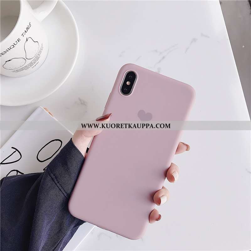 Kuori iPhone X, Kuoret iPhone X, Kotelo iPhone X Pehmeä Neste Silikoni Rakkaus Kiinteä Väri Murtumat