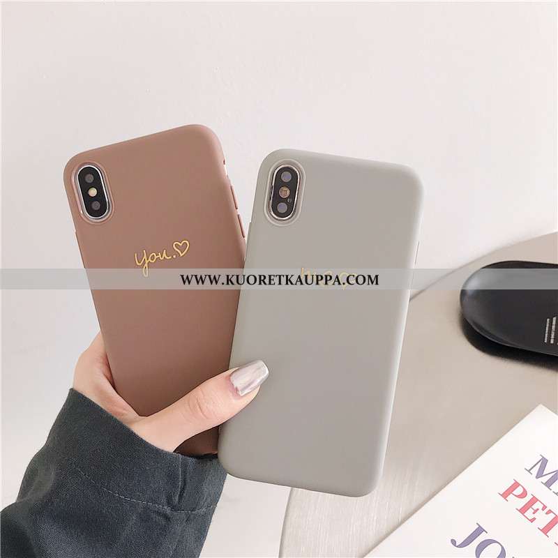 Kuori iPhone X, Kuoret iPhone X, Kotelo iPhone X Pehmeä Neste Silikoni Tuuli Harmaa