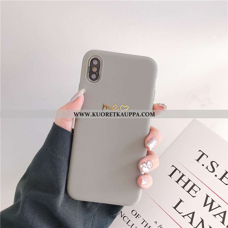 Kuori iPhone X, Kuoret iPhone X, Kotelo iPhone X Pehmeä Neste Silikoni Tuuli Harmaa