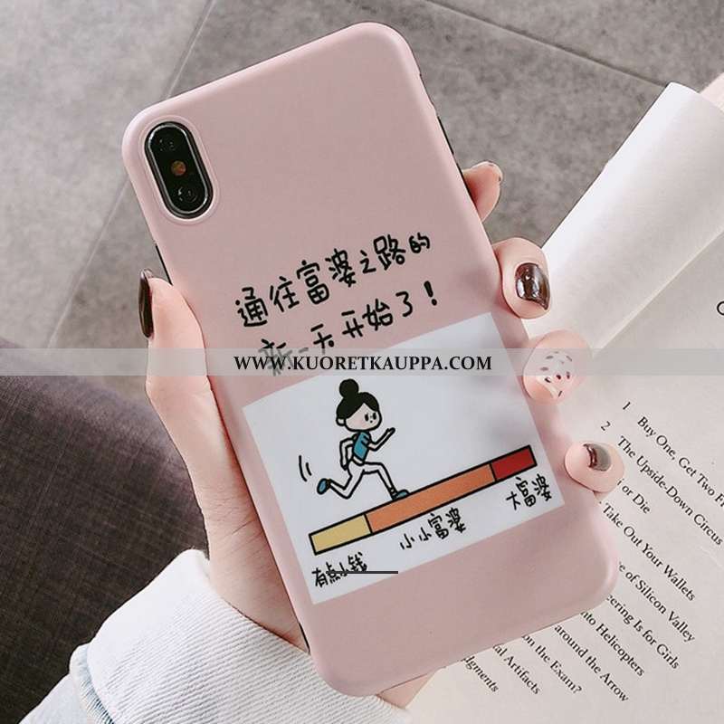 Kuori iPhone X, Kuoret iPhone X, Kotelo iPhone X Persoonallisuus Luova Silikoni Suuntaus Pinkki