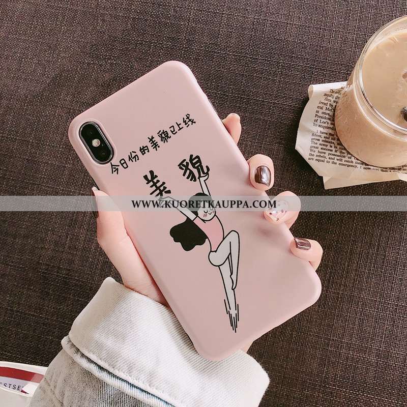 Kuori iPhone X, Kuoret iPhone X, Kotelo iPhone X Persoonallisuus Luova Silikoni Suuntaus Pinkki
