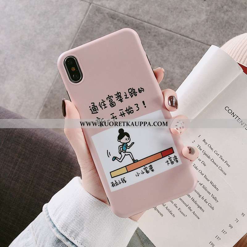 Kuori iPhone X, Kuoret iPhone X, Kotelo iPhone X Persoonallisuus Luova Silikoni Suuntaus Pinkki