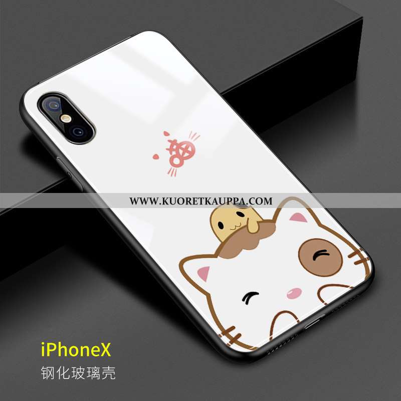 Kuori iPhone X, Kuoret iPhone X, Kotelo iPhone X Sarjakuva Ihana Kani Jauhe Valkoinen