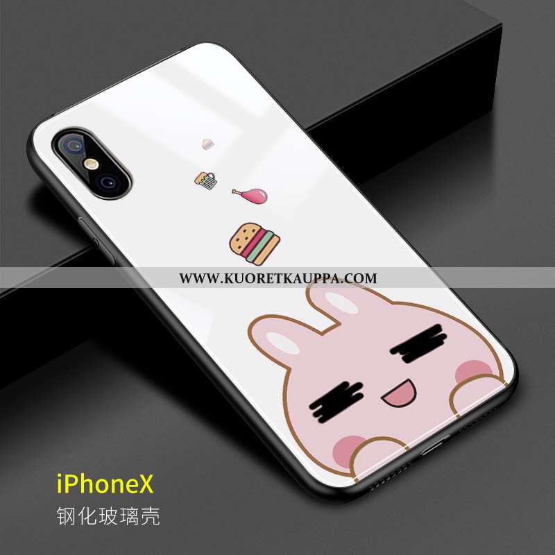 Kuori iPhone X, Kuoret iPhone X, Kotelo iPhone X Sarjakuva Ihana Kani Jauhe Valkoinen