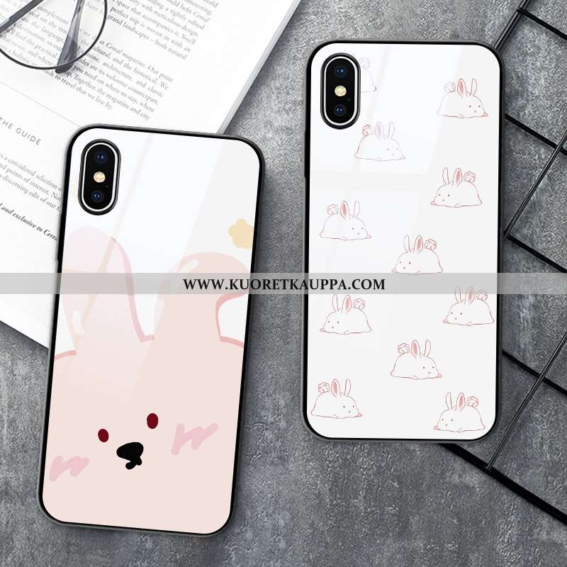 Kuori iPhone X, Kuoret iPhone X, Kotelo iPhone X Silikoni Suojaus Sarjakuva Kova Valkoinen