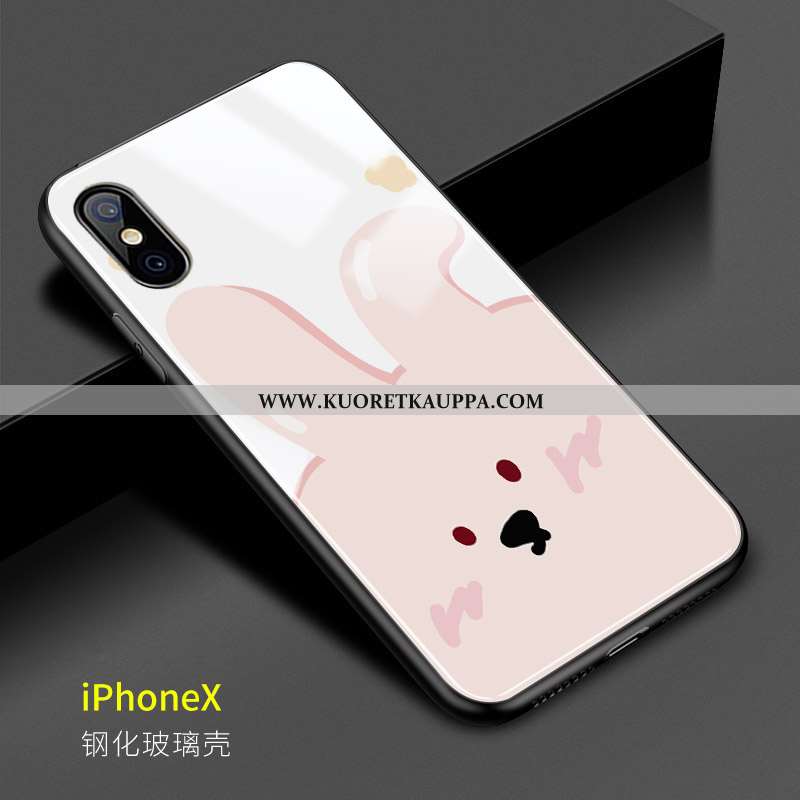 Kuori iPhone X, Kuoret iPhone X, Kotelo iPhone X Silikoni Suojaus Sarjakuva Kova Valkoinen