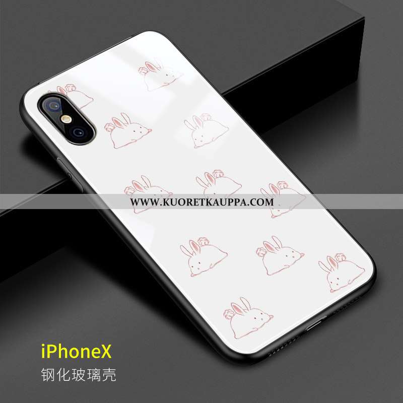 Kuori iPhone X, Kuoret iPhone X, Kotelo iPhone X Silikoni Suojaus Sarjakuva Kova Valkoinen