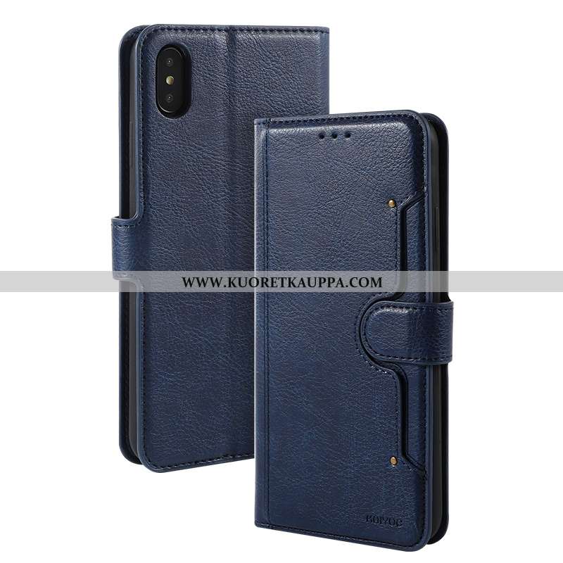 Kuori iPhone X, Kuoret iPhone X, Kotelo iPhone X Suojaus Nahkakuori Ylellisyys Murtumaton Nahka Must