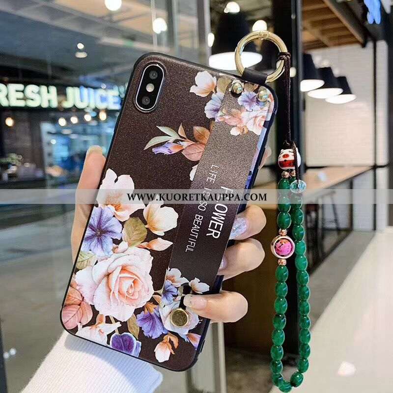 Kuori iPhone X, Kuoret iPhone X, Kotelo iPhone X Suojaus Pesty Suede Pieni Musta Mustat