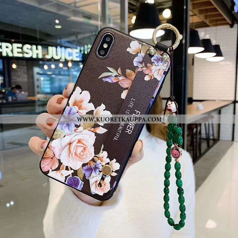 Kuori iPhone X, Kuoret iPhone X, Kotelo iPhone X Suojaus Pesty Suede Pieni Musta Mustat