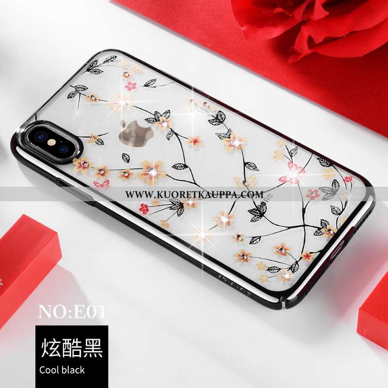 Kuori iPhone X, Kuoret iPhone X, Kotelo iPhone X Suojaus Strassi Ultra Läpinäkyvä Tila Mustat