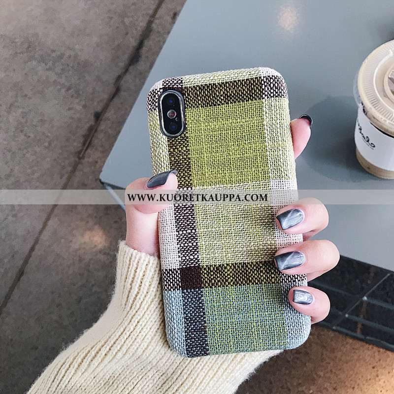 Kuori iPhone X, Kuoret iPhone X, Kotelo iPhone X Uhkea Pehmeä Neste Eurooppa Tuuli Flanelli Vihreä