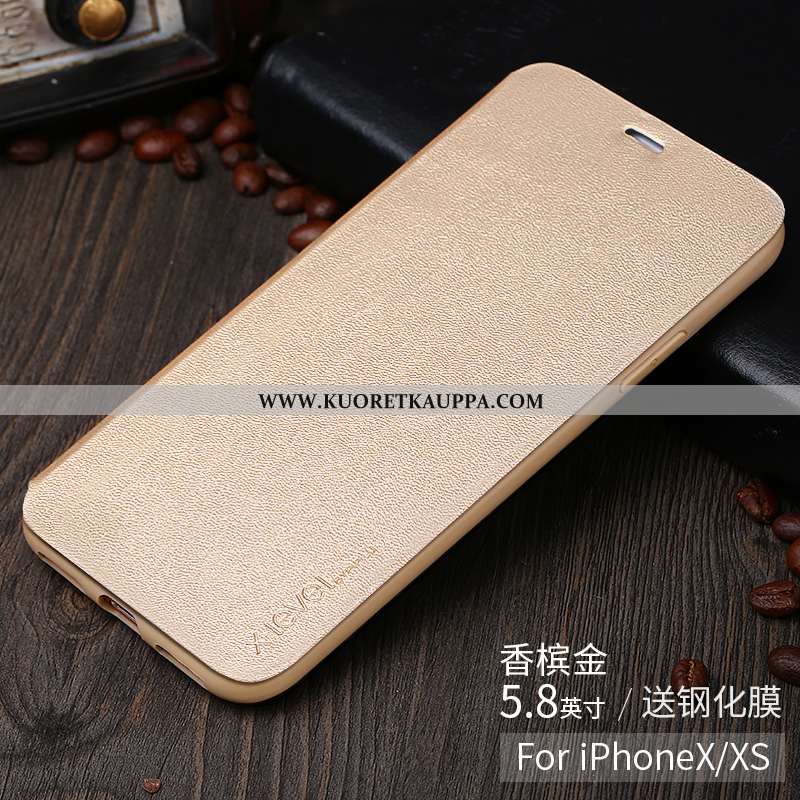 Kuori iPhone X, Kuoret iPhone X, Kotelo iPhone X Ultra Valo Nahkakuori Luova Pinkki