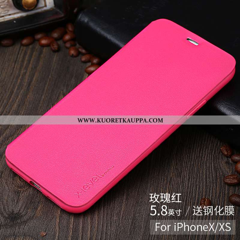 Kuori iPhone X, Kuoret iPhone X, Kotelo iPhone X Ultra Valo Nahkakuori Luova Pinkki