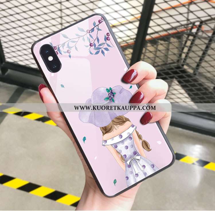 Kuori iPhone X, Kuoret iPhone X, Kotelo iPhone X Valo Lasi Taide Jauhe Pinkki