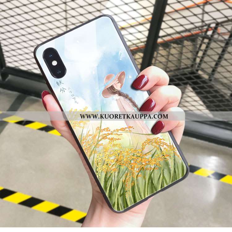 Kuori iPhone X, Kuoret iPhone X, Kotelo iPhone X Valo Lasi Taide Jauhe Pinkki