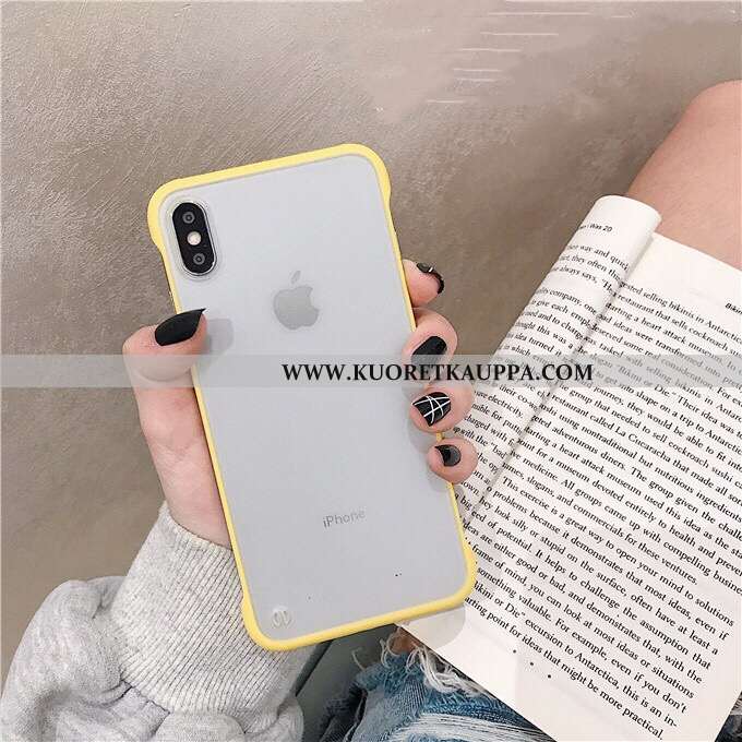 Kuori iPhone X, Kuoret iPhone X, Kotelo iPhone X Valo Läpinäkyvä Puhelimen Ultra Pesty Suede Keltais