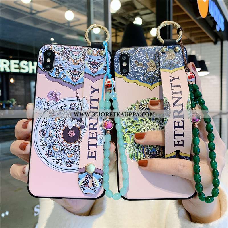 Kuori iPhone X, Kuoret iPhone X, Kotelo iPhone X Vuosikerta Suojaus Taide Jauhe Pinkki