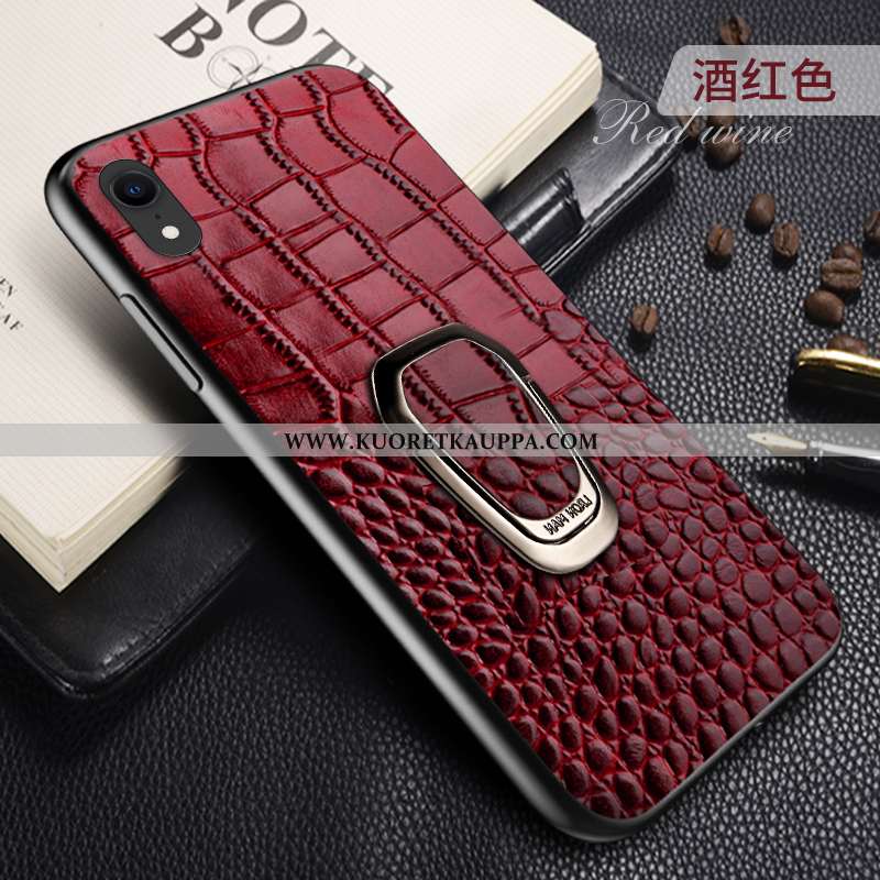 Kuori iPhone Xr, Kuoret iPhone Xr, Kotelo iPhone Xr Aito Nahka Nahka Auto All Inclusive Uusi Viininp