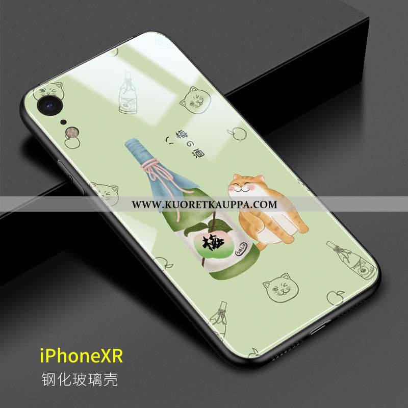 Kuori iPhone Xr, Kuoret iPhone Xr, Kotelo iPhone Xr Ihana Lasi Rakastunut Sarjakuva Vihreä