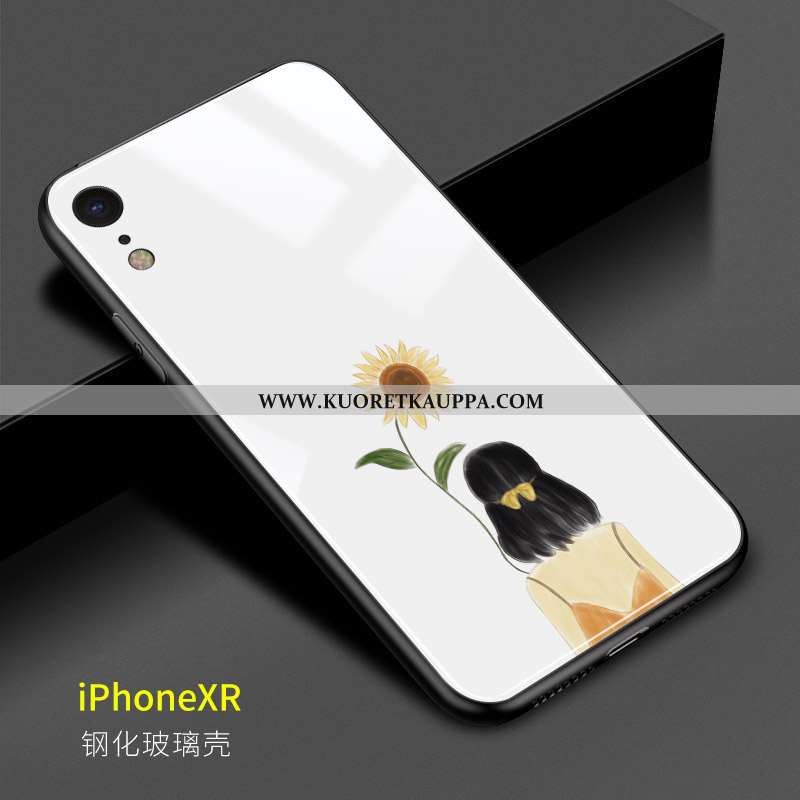 Kuori iPhone Xr, Kuoret iPhone Xr, Kotelo iPhone Xr Lasi Luova Ihana Puhelimen Valkoinen