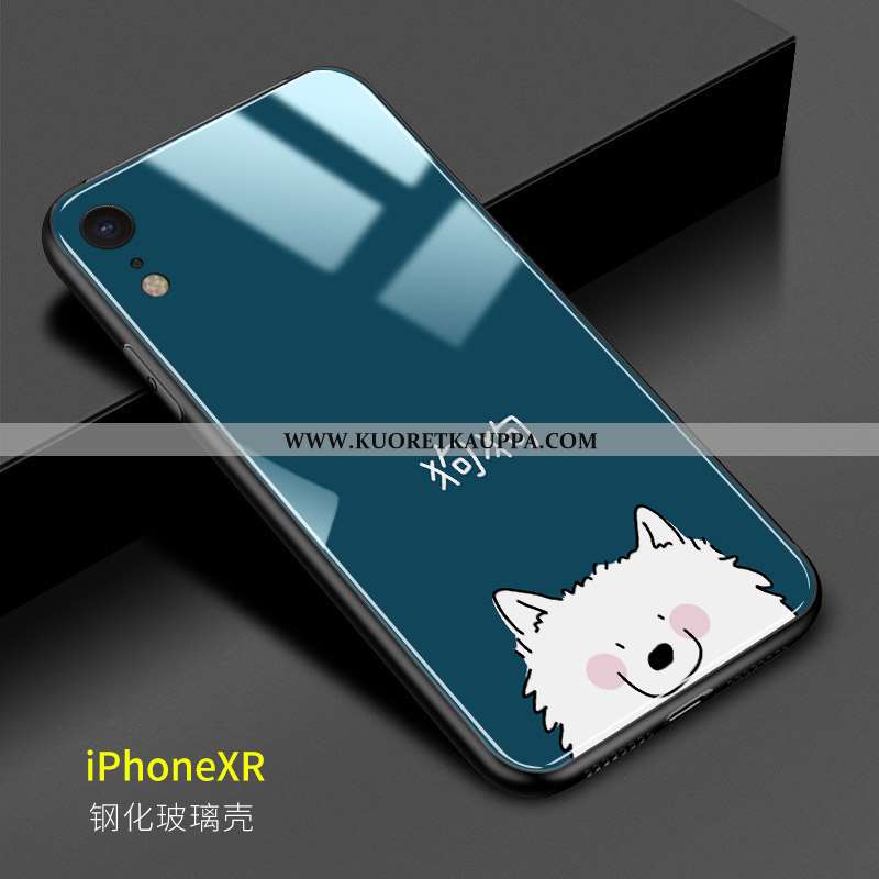 Kuori iPhone Xr, Kuoret iPhone Xr, Kotelo iPhone Xr Lasi Persoonallisuus Tummansininen Rakastunut Pu