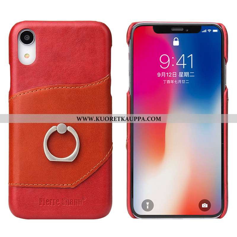 Kuori iPhone Xr, Kuoret iPhone Xr, Kotelo iPhone Xr Lisävarusteet Suojaus Kortti Punainen Nahkakuori