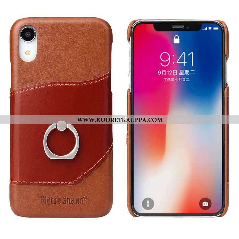 Kuori iPhone Xr, Kuoret iPhone Xr, Kotelo iPhone Xr Lisävarusteet Suojaus Kortti Punainen Nahkakuori