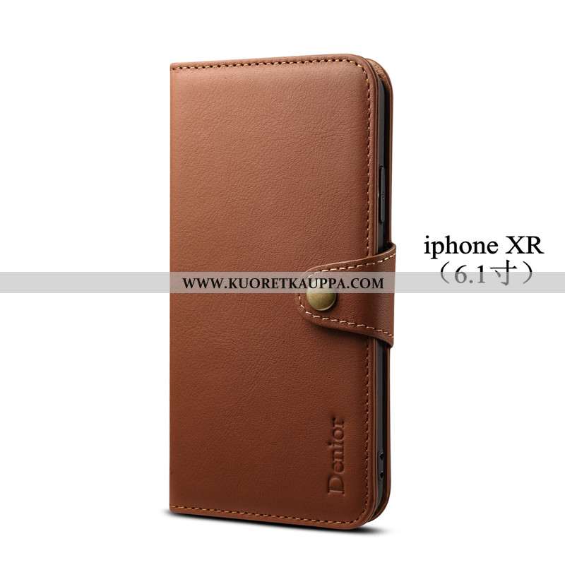 Kuori iPhone Xr, Kuoret iPhone Xr, Kotelo iPhone Xr Nahkakuori Nahka Murtumaton Mustat