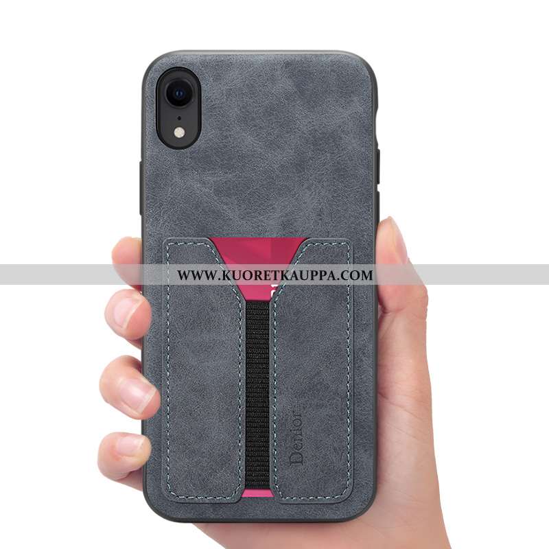 Kuori iPhone Xr, Kuoret iPhone Xr, Kotelo iPhone Xr Nahkakuori Salkku Puhelimen Ruskea