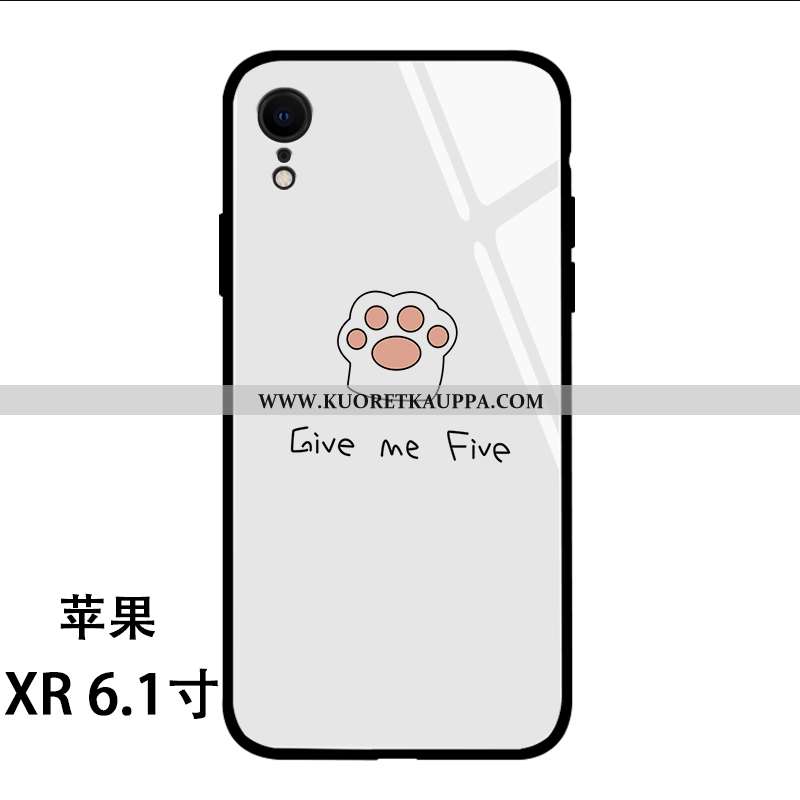 Kuori iPhone Xr, Kuoret iPhone Xr, Kotelo iPhone Xr Pehmeä Neste Silikoni Luova Ihana Valkoinen