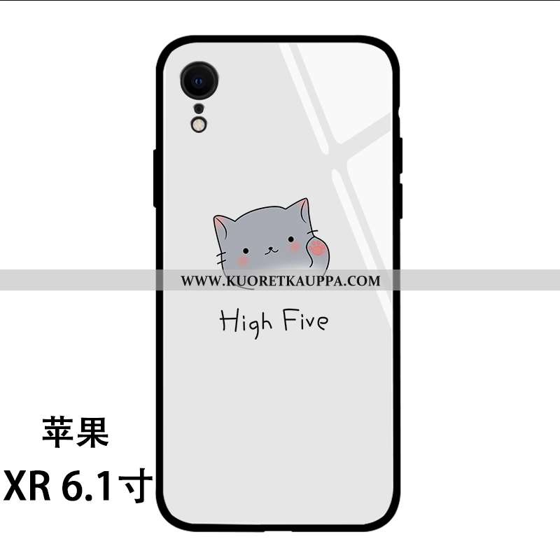 Kuori iPhone Xr, Kuoret iPhone Xr, Kotelo iPhone Xr Pehmeä Neste Silikoni Luova Ihana Valkoinen