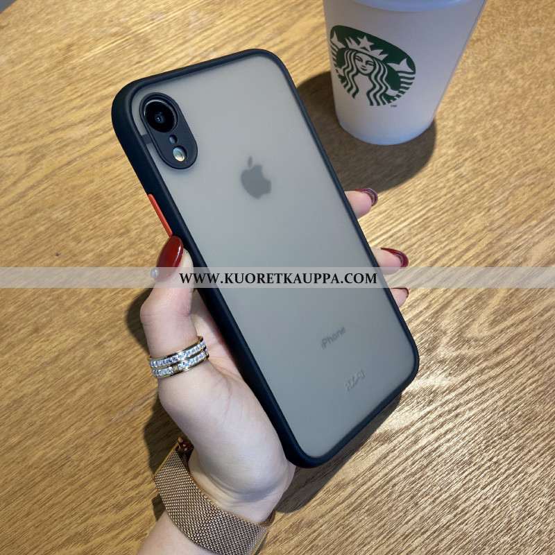 Kuori iPhone Xr, Kuoret iPhone Xr, Kotelo iPhone Xr Pesty Suede Suuntaus Läpinäkyvä Vaalean Mustat
