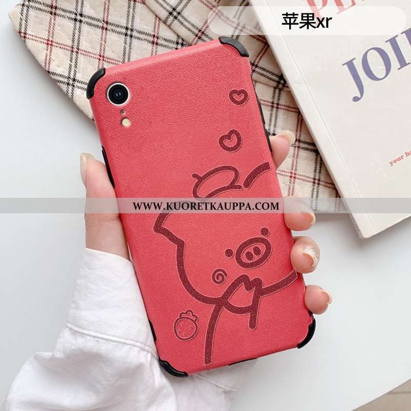 Kuori iPhone Xr, Kuoret iPhone Xr, Kotelo iPhone Xr Sarjakuva Ihana Suojaus Net Red Suuntaus Punaine