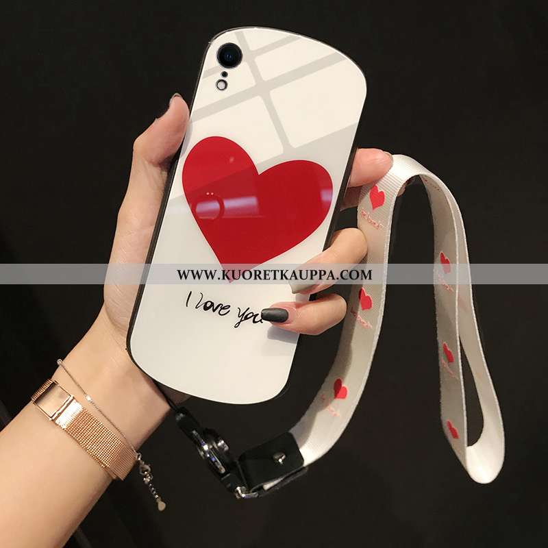 Kuori iPhone Xr, Kuoret iPhone Xr, Kotelo iPhone Xr Silikoni Lasi Punainen Puhelimen