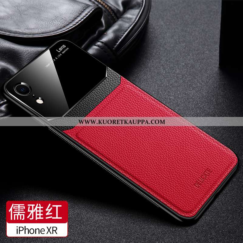 Kuori iPhone Xr, Kuoret iPhone Xr, Kotelo iPhone Xr Suojaus Lasi Kukkakuvio Peili Musta Mustat