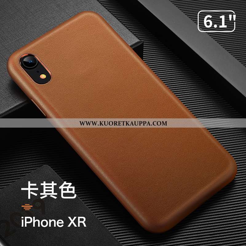 Kuori iPhone Xr, Kuoret iPhone Xr, Kotelo iPhone Xr Suojaus Nahkakuori Liiketoiminta Valo Beige