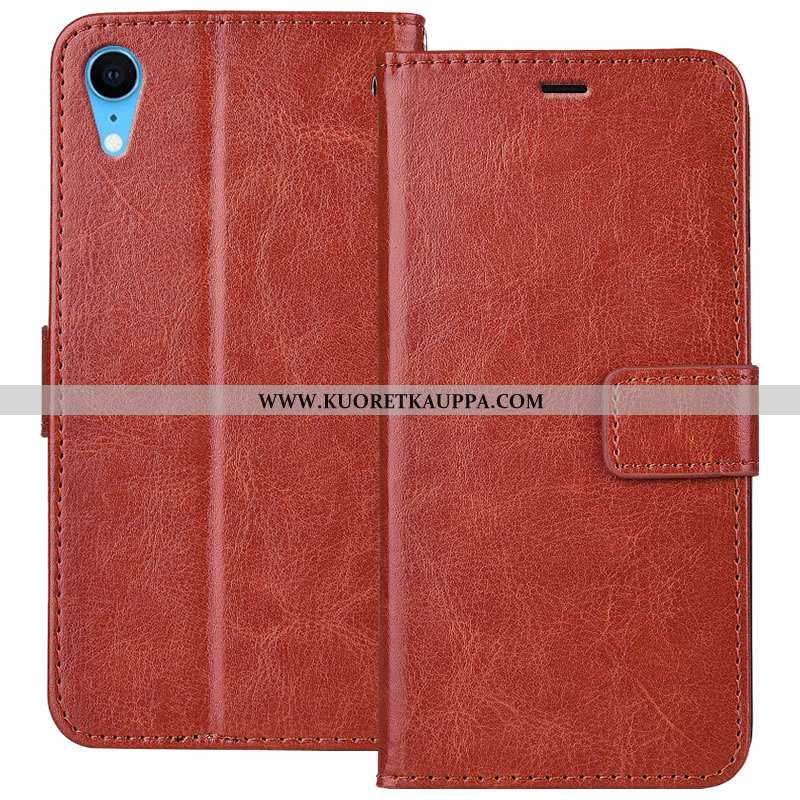 Kuori iPhone Xr, Kuoret iPhone Xr, Kotelo iPhone Xr Suojaus Nahkakuori Puhelimen Murtumaton Ruskea