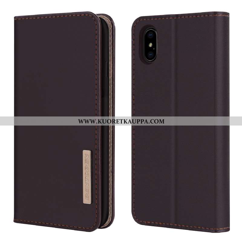 Kuori iPhone Xs, Kuoret iPhone Xs, Kotelo iPhone Xs Aito Nahka Nahka Musta Suojauskuori Mustat