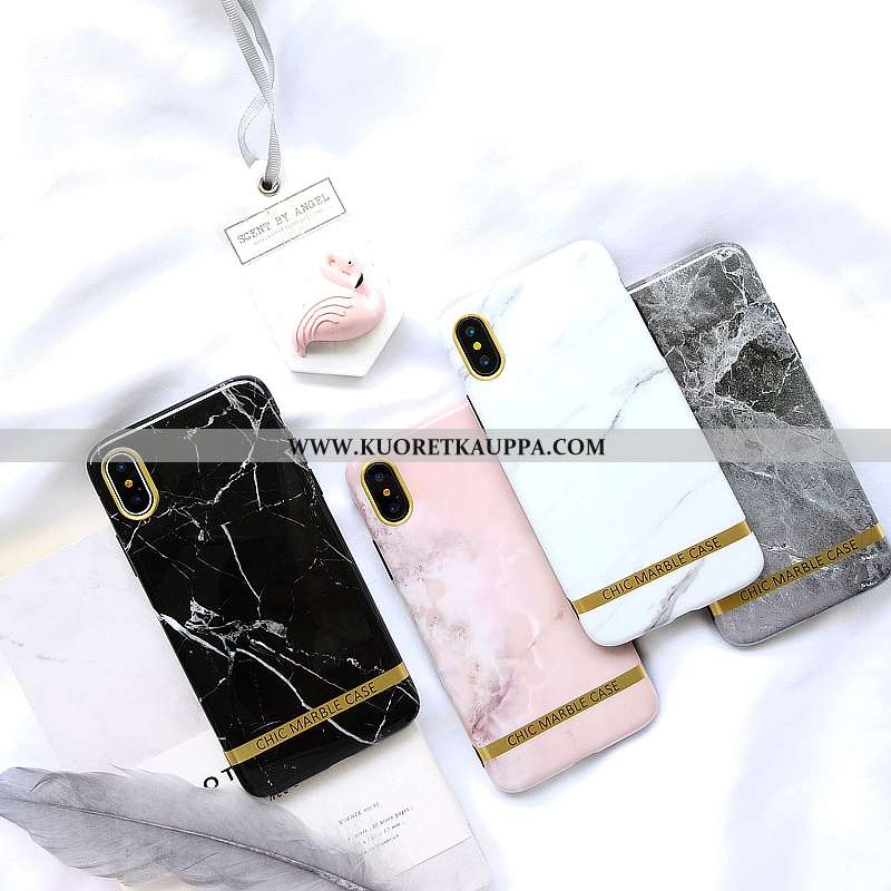 Kuori iPhone Xs, Kuoret iPhone Xs, Kotelo iPhone Xs Kukkakuvio Suuntaus Vaalean Mustat